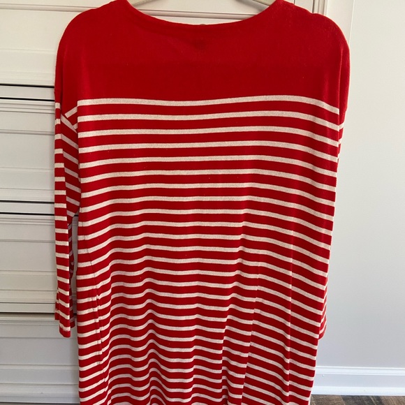 JCrew Bright Geranium & Ivory Striped Boatneck Tunic Dress - Picture 4 of 8